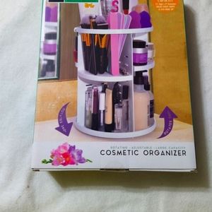 White Makeup Cosmetic Rack Holder 360 Design